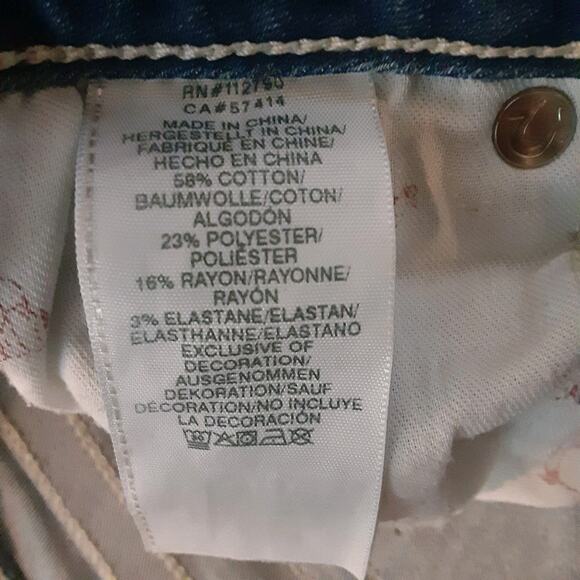 True Religion Jeans Womens Size 30 Skinny Whiskers Flap Pockets Stretch - Picture 4 of 9